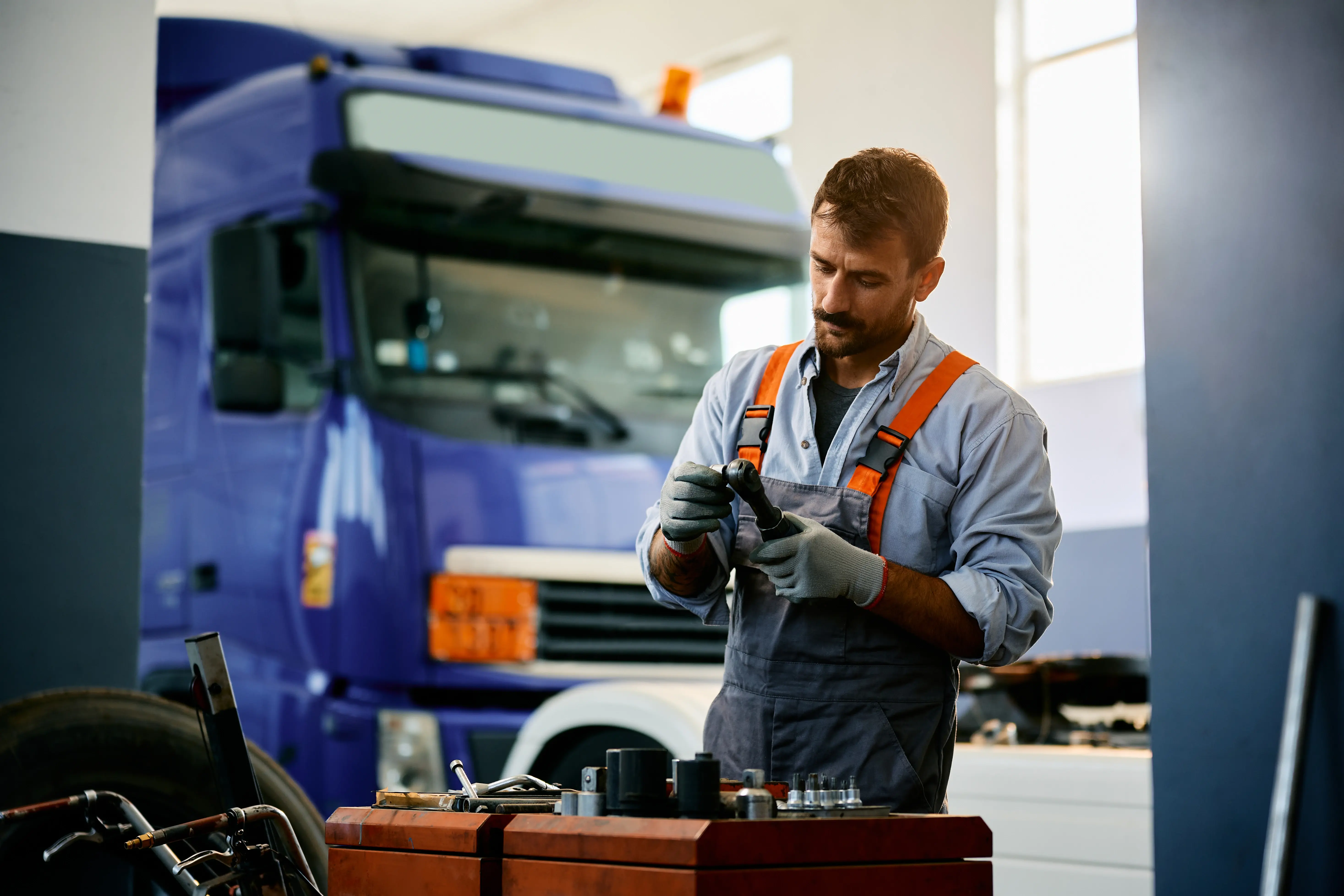 A mechanic doing truck repair in Caddo Mills TX
