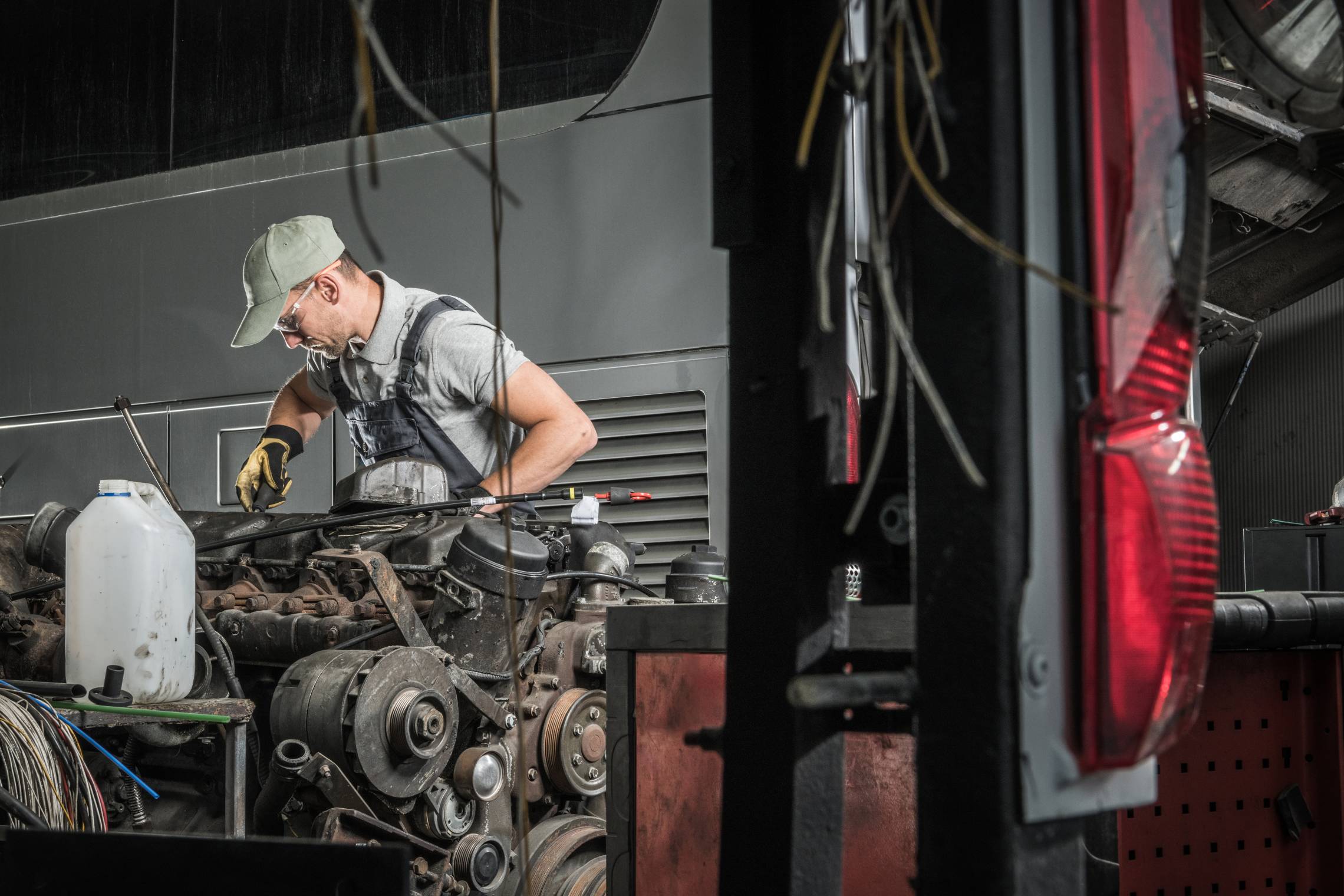 automotive technician restoring old diesel engine 2025 03 15 07 06 13 utc